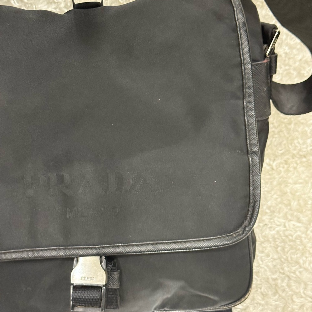 Prada Enameled Metal Triangle Messenger Bag - Picture 3 of 16